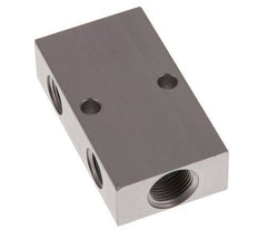 2xG 3/8'' x 2xG 1/4'' Bloque distribuidor de aluminio de una cara 16 barras