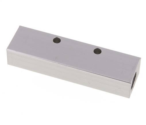 2xG 3/8'' x 3xG 1/4'' Bloque distribuidor de aluminio de una cara 16 barras