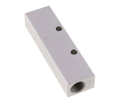2xG 3/8'' x 3xG 1/4'' Bloque distribuidor de aluminio de una cara 16 barras