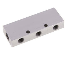 2xG 3/8'' x 6xG 1/4'' Bloque distribuidor de aluminio de doble cara de 16 barras