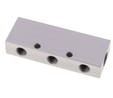 2xG 3/8'' x 6xG 1/4'' Bloque distribuidor de aluminio de doble cara de 16 barras