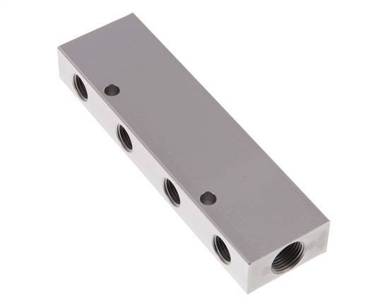 2xG 3/8'' x 8xG 1/4'' Bloque distribuidor de aluminio de doble cara de 16 barras