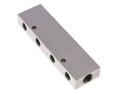 2xG 3/8'' x 8xG 1/4'' Bloque distribuidor de aluminio de doble cara de 16 barras