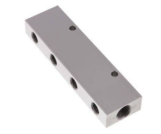 2xG 3/8'' x 8xG 1/4'' Bloque distribuidor de aluminio de doble cara de 16 barras
