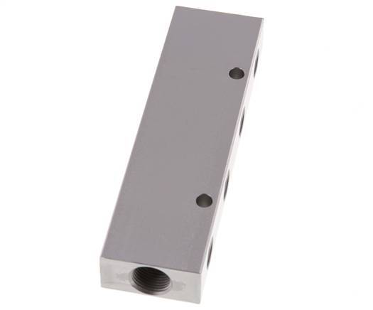 2xG 3/8'' x 8xG 1/4'' Bloque distribuidor de aluminio de doble cara de 16 barras
