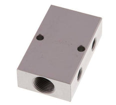 2xG 3/8'' x 2xG 1/8'' Bloque distribuidor de aluminio de una cara 16 barras