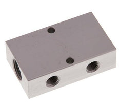 2xG 3/8'' x 2xG 1/8'' Bloque distribuidor de aluminio de una cara 16 barras