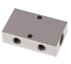 2xG 3/8'' x 2xG 1/8'' Bloque distribuidor de aluminio de una cara 16 barras
