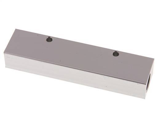 2xG 3/8'' x 4xG 1/8'' Bloque distribuidor de aluminio de una cara 16 barras