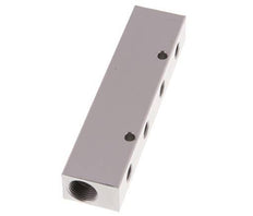 2xG 3/8'' x 4xG 1/8'' Bloque distribuidor de aluminio de una cara 16 barras