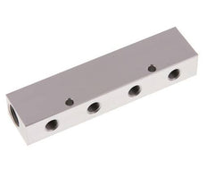 2xG 3/8'' x 4xG 1/8'' Bloque distribuidor de aluminio de una cara 16 barras