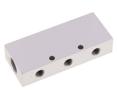 2xG 3/8'' x 6xG 1/8'' Bloque distribuidor de aluminio de doble cara de 16 barras