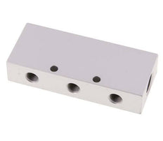 2xG 3/8'' x 6xG 1/8'' Bloque distribuidor de aluminio de doble cara de 16 barras