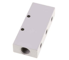2xG 3/8'' x 6xG 1/8'' Bloque distribuidor de aluminio de doble cara de 16 barras