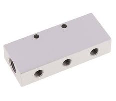 2xG 3/8'' x 6xG 1/8'' Bloque distribuidor de aluminio de doble cara de 16 barras