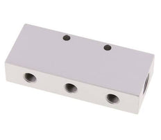 2xG 3/8'' x 6xG 1/8'' Bloque distribuidor de aluminio de doble cara de 16 barras