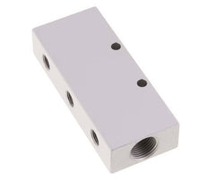 2xG 3/8'' x 6xG 1/8'' Bloque distribuidor de aluminio de doble cara de 16 barras