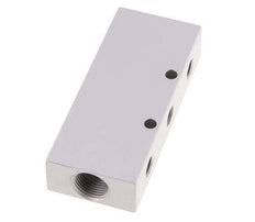 2xG 3/8'' x 6xG 1/8'' Bloque distribuidor de aluminio de doble cara de 16 barras