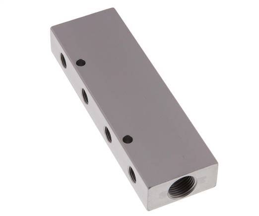 2xG 3/8'' x 8xG 1/8'' Bloque distribuidor de aluminio de doble cara de 16 barras