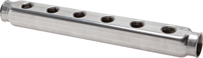 2xG 1'' x 18xG 1/2'' Bloque distribuidor de acero inoxidable de doble cara 10 Bar