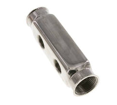 2xG 1'' x 4xG 1/2'' Bloque distribuidor de acero inoxidable de doble cara 10 Bar