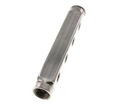 2xG 1'' x 4xG 1/2'' Bloque distribuidor de acero inoxidable de una cara 10 Bar