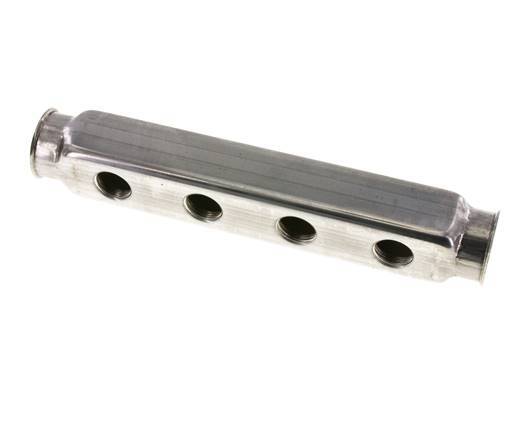 2xG 1'' x 4xG 1/2'' Bloque distribuidor de acero inoxidable de una cara 10 Bar