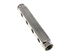 2xG 1'' x 4xG 1/2'' Bloque distribuidor de acero inoxidable de una cara 10 Bar
