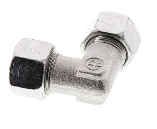 16S Acero zincado Codo de 90 grados Anillo de corte 400 Bar DIN 2353