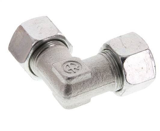 16S Acero zincado Codo de 90 grados Anillo de corte 400 Bar DIN 2353