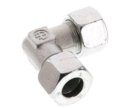 16S Acero zincado Codo de 90 grados Anillo de corte 400 Bar DIN 2353