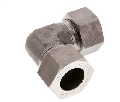 30S Codo de acero inoxidable de 90 grados Anillo de corte 400 Barra DIN 2353
