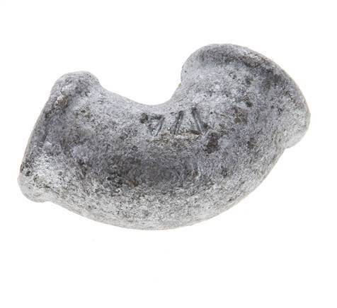 Rp 1/4'' Zinc plated Cast iron 90 deg Elbow Fitting 25 Bar [5 Pieces]
