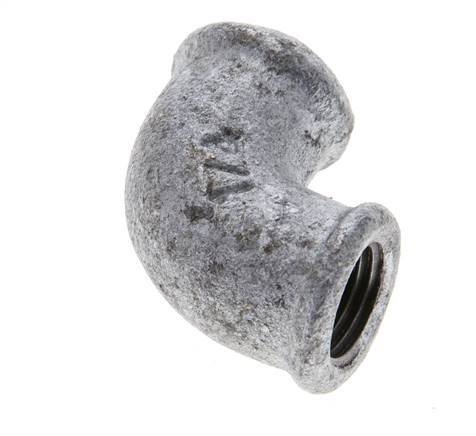 Rp 1/4'' Zinc plated Cast iron 90 deg Elbow Fitting 25 Bar [5 Pieces]
