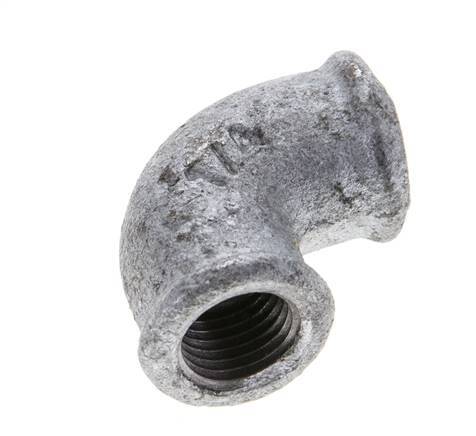 Rp 1/4'' Zinc plated Cast iron 90 deg Elbow Fitting 25 Bar [5 Pieces]