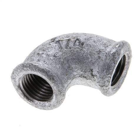 Rp 1/4'' Zinc plated Cast iron 90 deg Elbow Fitting 25 Bar [5 Pieces]