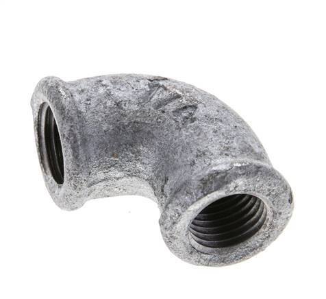 Rp 1/4'' Zinc plated Cast iron 90 deg Elbow Fitting 25 Bar [5 Pieces]