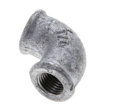 Rp 1/4'' Zinc plated Cast iron 90 deg Elbow Fitting 25 Bar [5 Pieces]