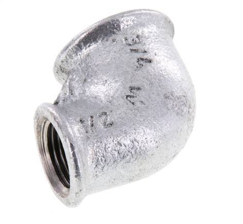 Rp 3/4'' x Rp 1/2'' Zinc plated Cast iron 90 deg Elbow Fitting 25 Bar [5 Pieces]