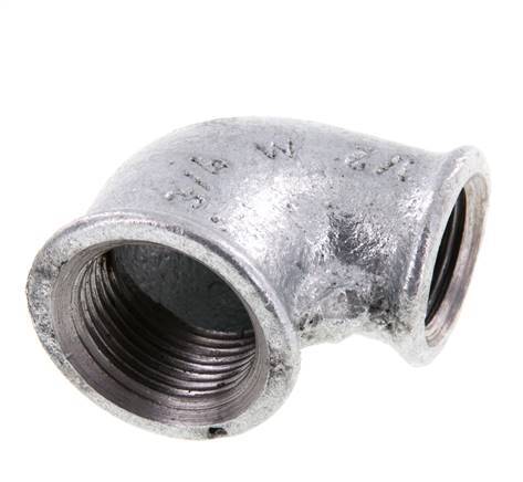 Rp 3/4'' x Rp 1/2'' Zinc plated Cast iron 90 deg Elbow Fitting 25 Bar [5 Pieces]