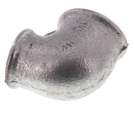 Rp 1 1/4'' x Rp 1'' Zinc plated Cast iron 90 deg Elbow Fitting 25 Bar [2 Pieces]