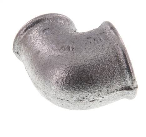 Rp 1 1/4'' x Rp 1'' Zinc plated Cast iron 90 deg Elbow Fitting 25 Bar [2 Pieces]