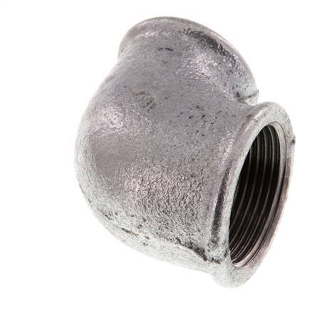 Rp 1 1/4'' x Rp 1'' Zinc plated Cast iron 90 deg Elbow Fitting 25 Bar [2 Pieces]