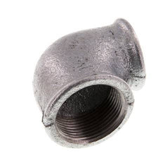 Rp 1 1/4'' x Rp 1'' Zinc plated Cast iron 90 deg Elbow Fitting 25 Bar [2 Pieces]