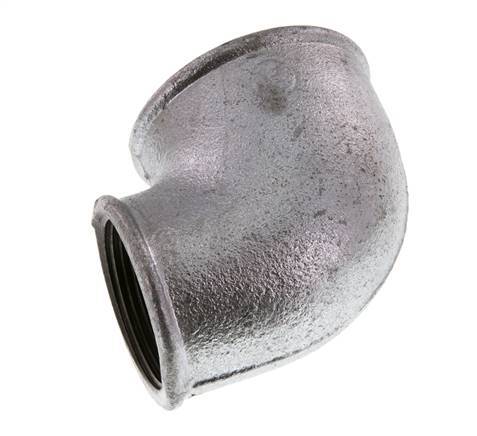 Rp 2'' x Rp 1 1/2'' Codo de 90 grados de hierro fundido galvanizado 25 bar