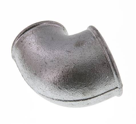 Rp 2'' x Rp 1 1/2'' Codo de 90 grados de hierro fundido galvanizado 25 bar