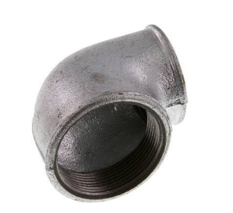 Rp 2'' x Rp 1 1/2'' Codo de 90 grados de hierro fundido galvanizado 25 bar