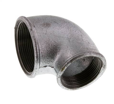 Rp 2'' x Rp 1 1/2'' Codo de 90 grados de hierro fundido galvanizado 25 bar