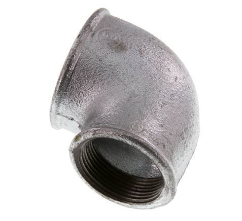 Rp 2'' x Rp 1 1/2'' Codo de 90 grados de hierro fundido galvanizado 25 bar