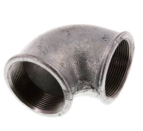 Rp 2'' Hierro fundido zincado Codo de 90 grados 25 Bar